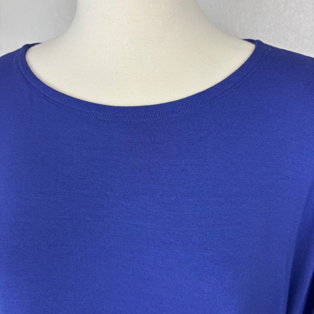 Eileen Fisher Oversized Jersey Knit Tunic Top Size‎ L Cobalt Blue Dolman Sleeve - Picture 4 of 12